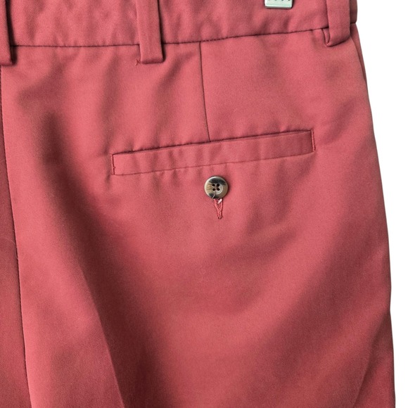 Haggar Generations Pleated Chino Shorts Men SZ 32 Rust Cotton Blend Relaxed Fit - Picture 8 of 11